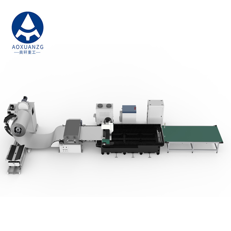 Large Laser Cutting Machine with Feeding and Leveling Line – Integrated precision feeding, flattening, and cutting for efficient sheet metal processing